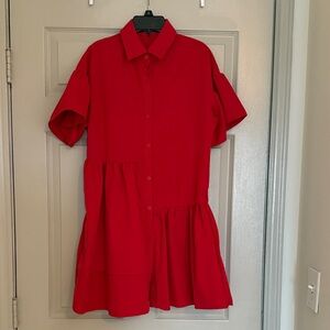 SHEIN Red Button-Up Dress